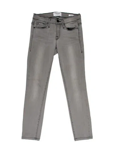 Pre-owned Frame Low-rise Skinny Leg Jeans In Gray