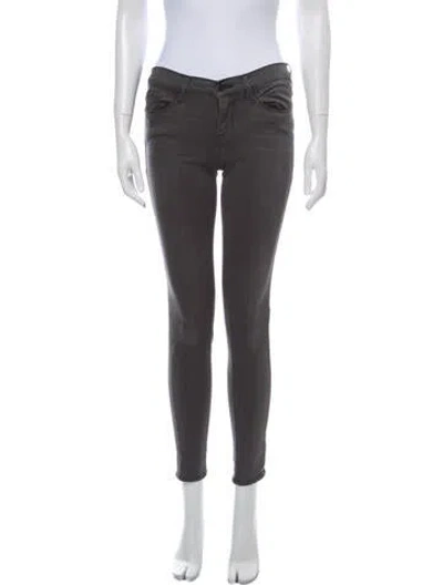 Pre-owned Frame Low-rise Skinny Leg Jeans In Gray