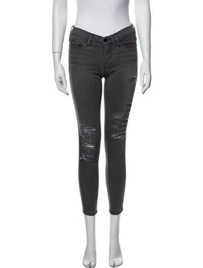 Pre-owned Frame Low-rise Skinny Leg Jeans In Gray
