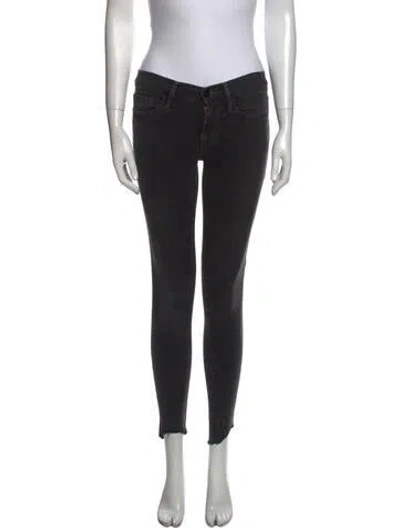 Pre-owned Frame Low-rise Skinny Leg Jeans In Gray