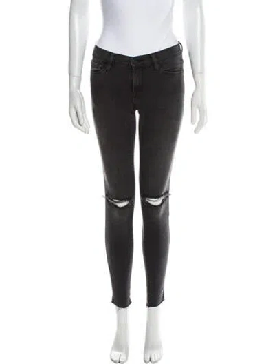 Pre-owned Frame Low-rise Skinny Leg Jeans In Gray