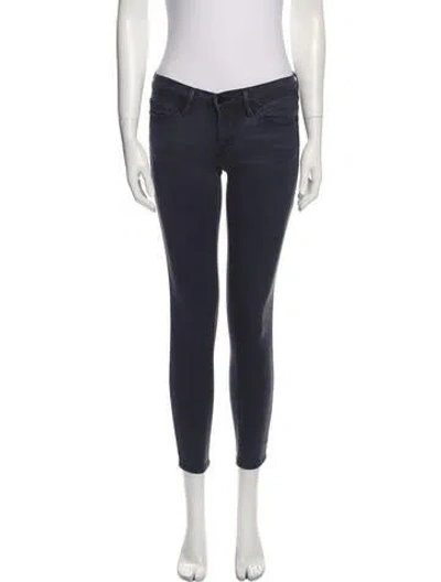 Pre-owned Frame Low-rise Skinny Leg Jeans In Gray