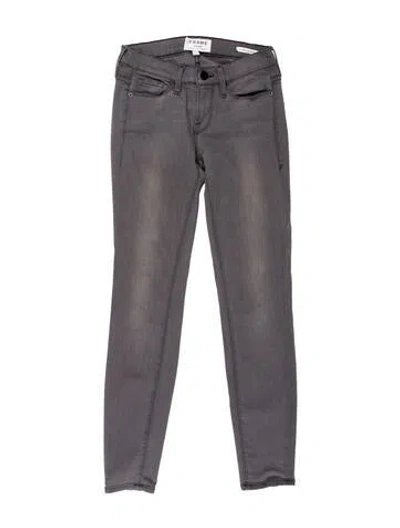 Pre-owned Frame Low-rise Skinny Leg Jeans In Gray