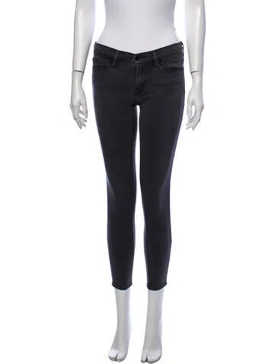 Pre-owned Frame Low-rise Skinny Leg Jeans In Gray