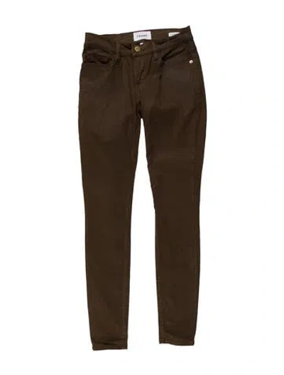 Pre-owned Frame Low-rise Skinny Leg Jeans In Green
