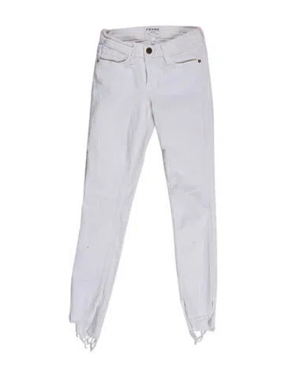 Pre-owned Frame Low-rise Skinny Leg Jeans In White