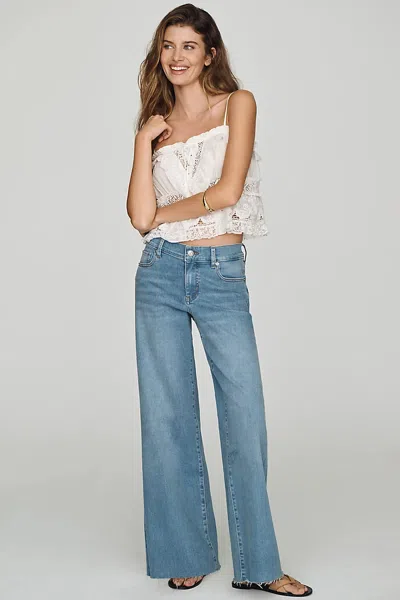 Frame Low-rise Slim Palazzo Jeans In Blue