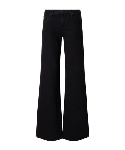 Frame The Gray Low-rise Wide-leg Jeans In Black