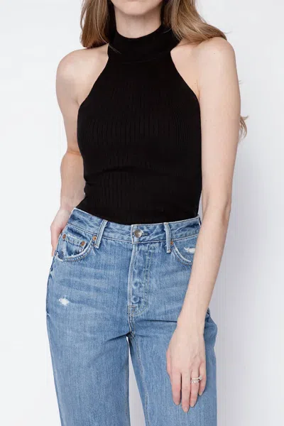 Frame Luxe Halter Sweater In Noir In Black
