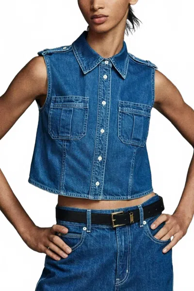 Frame Major Utility-style Shirt In Regulation In Blue