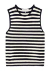 Frame Mariner Stripe-intarsia Cotton-blend Tank In Navy