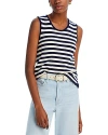 Frame Mariner Stripe-intarsia Cotton-blend Tank In Navy Multi
