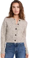 Frame Marl Cardigan In Cream Multi