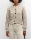 Frame Marl Wool Blend Cardigan Sweater In Cream Multi