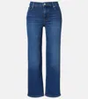 Frame Le Sylvie High-rise Straight-leg Jeans In Dark Denim
