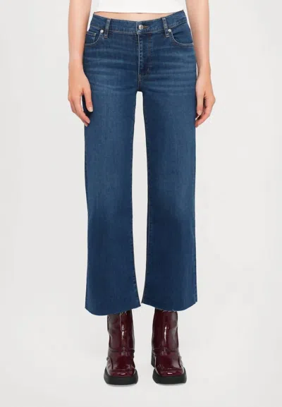 Frame Mellow Stretch Denim Wide Leg Jeans In Canal Raw After In Blue