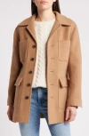 Frame Melton Safari Jacket In Light Camel