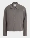 Frame Canvas Zip Trucker Jacket In Brown
