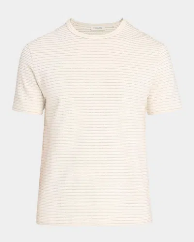 Frame Men & Apos;s Cotton Jacquard Crewneck T-shirt In Cream/brow