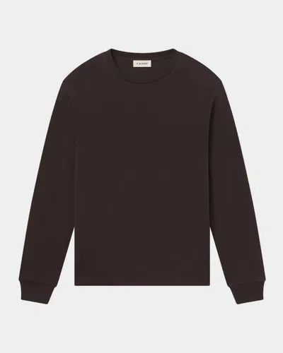 Frame Men & Apos;s Duofold Crew T-shirt In Deep Brown