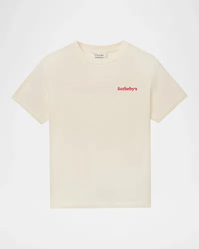 Frame Men & Apos;s  X Sotheby's Cotton T-shirt In Cream Wash