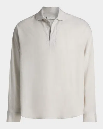 Frame Men & Apos;s Long-sleeve Polo Shirt In Neutral