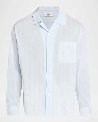 Frame Men & Apos;s Pyjama Multi-stripe Shirt In Blue