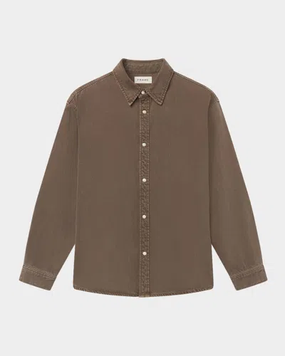 Frame Men & Apos;s Relaxed Denim Overshirt In Brown