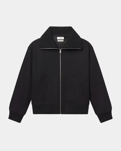 Frame Men & Apos;s Ribbed Wool-blend Blouson Jacket In Black