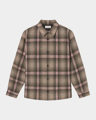 FRAME MEN & APOS;S WOOL AND NYLON MAXI-PLAID OVERSHIRT