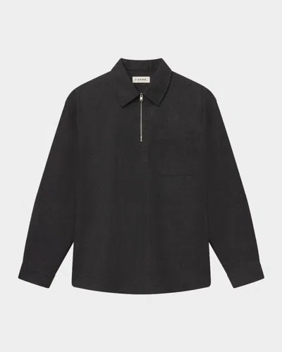 Frame Men & Apos;s Wool-blend Half-zip Overshirt In Grey Melange