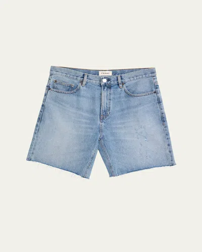 Frame Men's Baggy Jean Cutoff Shorts In Blue