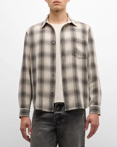 Frame Men's Plaid Cotton Button-front Shirt In Dark Navy