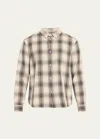 Frame Men's Baja Plaid Overshirt In Dark Navy