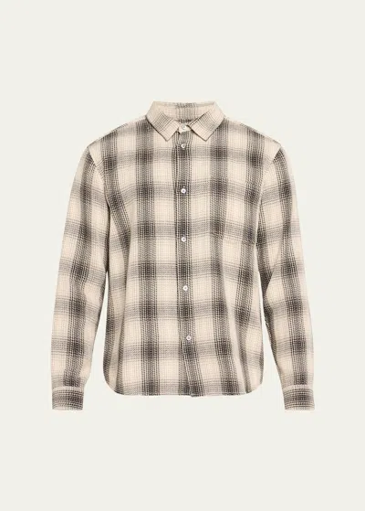 Frame Men's Baja Plaid Overshirt In Dark Navy