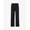 Frame Mens Black Traveler Contrast-button Wide-leg Mid-rise Cotton Trousers