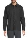 Frame Brushed Flannel Button-up Shirt In Charcoal