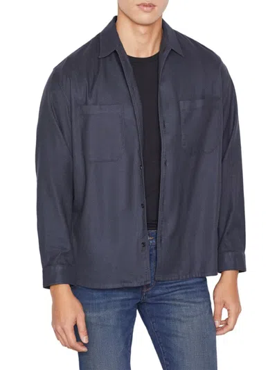 Frame Men's Brushed Twill Shirt In Shadow Grey