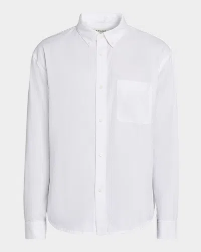 Frame Men's Button-collar Cotton Oxford Sport Shirt In White
