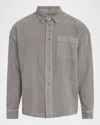 Frame Modern Long Sleeve Button Front Shirt In Gray