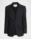 Frame Single Breasted Blazer In Blue
