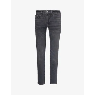 Frame L'homme Slim Mid-rise Recycled Cotton And Polyester-blend Denim Jeans In Cazador Dark