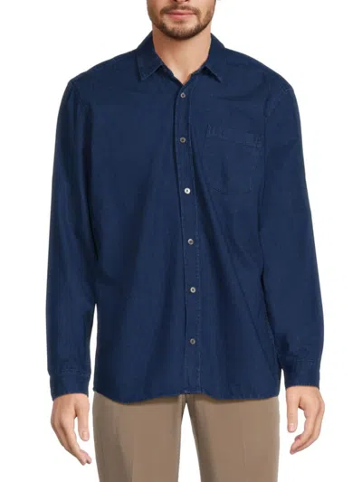 Frame Men's Chambray Button Down Shirt In Maritime Blue
