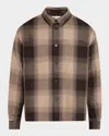 Frame Men's Chunky Plaid Overshirt In Brown Plaid