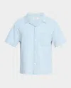 Frame Chambray Camp Collar Shirt Herald In Blue