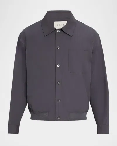 Frame Blouson Cotton Jacket In Gray