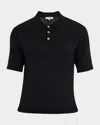 Frame Cotton Pique Polo In Black