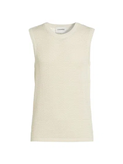 Frame Men's Cotton-silk Sweater Tank Top In Ecru