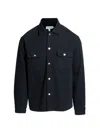 Frame Men's Cotton Terry Overshirt In Navy