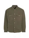 Frame Men's Cotton Terry Overshirt In Smokey Olive